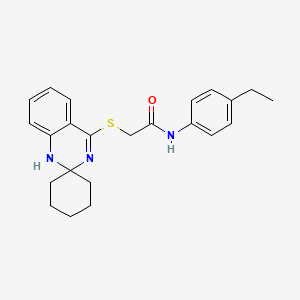 N-(4-ethylphenyl)-2-spiro[1H-quinazoline-2,1'-cyclohexane]-4-ylsulfanylacetamide