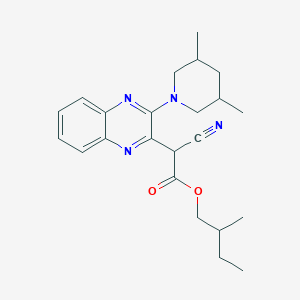 molecular formula C23H30N4O2 B3012591 2-Methylbutyl 2-cyano-2-[3-(3,5-dimethylpiperidin-1-yl)quinoxalin-2-yl]acetate CAS No. 1008075-24-8
