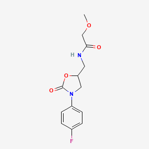 molecular formula C13H15FN2O4 B3012594 N-((3-(4-fluorophenyl)-2-oxooxazolidin-5-yl)methyl)-2-methoxyacetamide CAS No. 954642-38-7