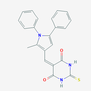 molecular formula C22H17N3O2S B301260 5-[(2-methyl-1,5-diphenyl-1H-pyrrol-3-yl)methylidene]-2-thioxodihydropyrimidine-4,6(1H,5H)-dione 