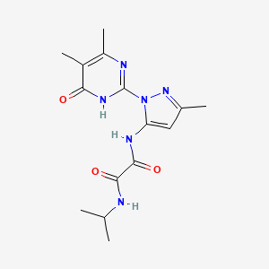 molecular formula C15H20N6O3 B3012606 N1-(1-(4,5-dimethyl-6-oxo-1,6-dihydropyrimidin-2-yl)-3-methyl-1H-pyrazol-5-yl)-N2-isopropyloxalamide CAS No. 1013890-97-5