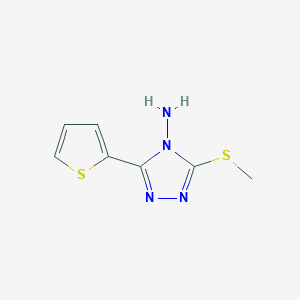 molecular formula C7H8N4S2 B3012607 3-(methylsulfanyl)-5-(thiophen-2-yl)-4H-1,2,4-triazol-4-amine CAS No. 118158-91-1
