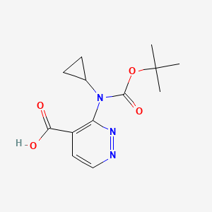 molecular formula C13H17N3O4 B3012610 3-[Cyclopropyl-[(2-methylpropan-2-yl)oxycarbonyl]amino]pyridazine-4-carboxylic acid CAS No. 2248321-03-9
