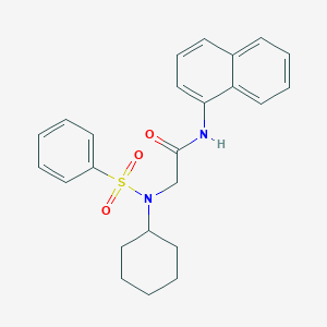 molecular formula C24H26N2O3S B301262 2-[cyclohexyl(phenylsulfonyl)amino]-N-naphthalen-1-ylacetamide 