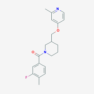 molecular formula C20H23FN2O2 B3012620 (3-Fluoro-4-methylphenyl)-[3-[(2-methylpyridin-4-yl)oxymethyl]piperidin-1-yl]methanone CAS No. 2380058-07-9