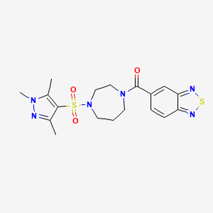 benzo[c][1,2,5]thiadiazol-5-yl(4-((1,3,5-trimethyl-1H-pyrazol-4-yl)sulfonyl)-1,4-diazepan-1-yl)methanone