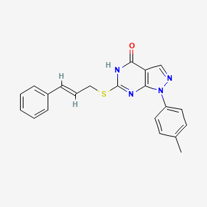 6-(cinnamylthio)-1-(p-tolyl)-1H-pyrazolo[3,4-d]pyrimidin-4(5H)-one