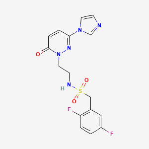 molecular formula C16H15F2N5O3S B3012630 N-(2-(3-(1H-imidazol-1-yl)-6-oxopyridazin-1(6H)-yl)ethyl)-1-(2,5-difluorophenyl)methanesulfonamide CAS No. 1396795-32-6