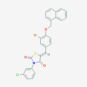 molecular formula C27H17BrClNO3S B301264 5-[3-Bromo-4-(1-naphthylmethoxy)benzylidene]-3-(3-chlorophenyl)-1,3-thiazolidine-2,4-dione 