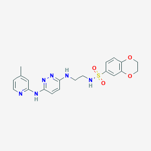 N-(2-((6-((4-methylpyridin-2-yl)amino)pyridazin-3-yl)amino)ethyl)-2,3-dihydrobenzo[b][1,4]dioxine-6-sulfonamide