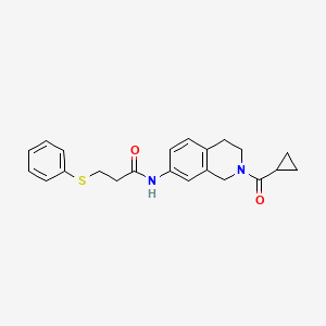 N-(2-(cyclopropanecarbonyl)-1,2,3,4-tetrahydroisoquinolin-7-yl)-3-(phenylthio)propanamide