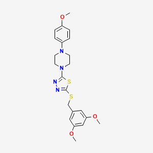 2-((3,5-Dimethoxybenzyl)thio)-5-(4-(4-methoxyphenyl)piperazin-1-yl)-1,3,4-thiadiazole