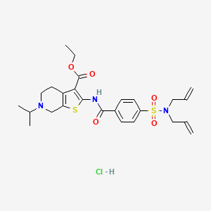 ethyl 2-(4-(N,N-diallylsulfamoyl)benzamido)-6-isopropyl-4,5,6,7-tetrahydrothieno[2,3-c]pyridine-3-carboxylate hydrochloride