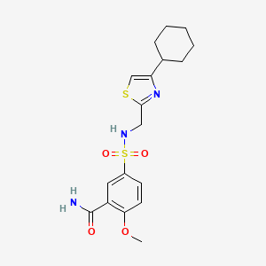 5-(N-((4-cyclohexylthiazol-2-yl)methyl)sulfamoyl)-2-methoxybenzamide