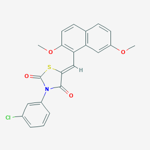 molecular formula C22H16ClNO4S B301265 (5Z)-3-(3-chlorophenyl)-5-[(2,7-dimethoxynaphthalen-1-yl)methylidene]-1,3-thiazolidine-2,4-dione 