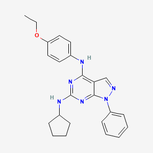 molecular formula C24H26N6O B3012657 N6-cyclopentyl-N4-(4-ethoxyphenyl)-1-phenyl-1H-pyrazolo[3,4-d]pyrimidine-4,6-diamine CAS No. 1005296-92-3