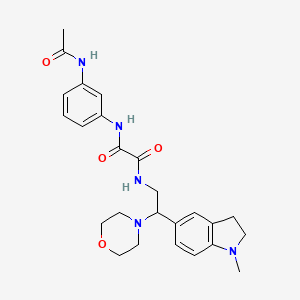 molecular formula C25H31N5O4 B3012659 N1-(3-acetamidophenyl)-N2-(2-(1-methylindolin-5-yl)-2-morpholinoethyl)oxalamide CAS No. 922068-09-5