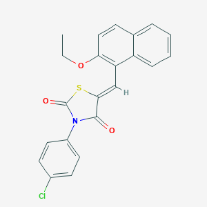 molecular formula C22H16ClNO3S B301266 (5Z)-3-(4-chlorophenyl)-5-[(2-ethoxynaphthalen-1-yl)methylidene]-1,3-thiazolidine-2,4-dione 