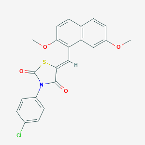 molecular formula C22H16ClNO4S B301267 3-(4-Chlorophenyl)-5-[(2,7-dimethoxy-1-naphthyl)methylene]-1,3-thiazolidine-2,4-dione 