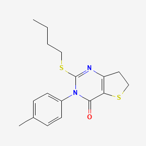 molecular formula C17H20N2OS2 B3012678 2-Butylsulfanyl-3-(4-methylphenyl)-6,7-dihydrothieno[3,2-d]pyrimidin-4-one CAS No. 686771-66-4