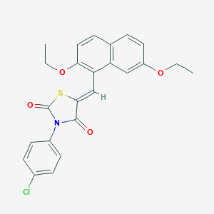molecular formula C24H20ClNO4S B301268 (5Z)-3-(4-chlorophenyl)-5-[(2,7-diethoxynaphthalen-1-yl)methylidene]-1,3-thiazolidine-2,4-dione 