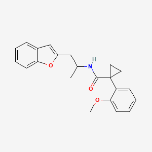 molecular formula C22H23NO3 B3012683 N-(1-(benzofuran-2-yl)propan-2-yl)-1-(2-methoxyphenyl)cyclopropanecarboxamide CAS No. 2034458-66-5