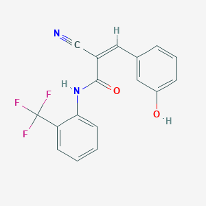 (Z)-2-Cyano-3-(3-hydroxyphenyl)-N-[2-(trifluoromethyl)phenyl]prop-2-enamide