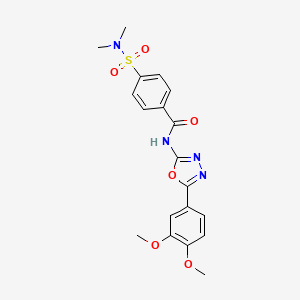 N-[5-(3,4-dimethoxyphenyl)-1,3,4-oxadiazol-2-yl]-4-(dimethylsulfamoyl)benzamide
