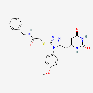 N-benzyl-2-[[5-[(2,4-dioxo-1H-pyrimidin-6-yl)methyl]-4-(4-methoxyphenyl)-1,2,4-triazol-3-yl]sulfanyl]acetamide