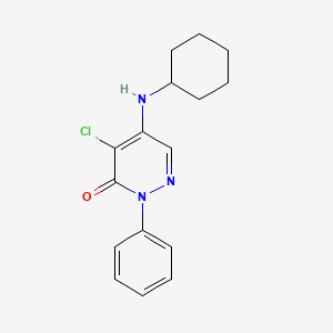 molecular formula C16H18ClN3O B3012704 4-Chloro-5-(cyclohexylamino)-2-phenylpyridazin-3-one CAS No. 98796-13-5