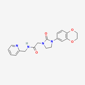 2-(3-(2,3-dihydrobenzo[b][1,4]dioxin-6-yl)-2-oxoimidazolidin-1-yl)-N-(pyridin-2-ylmethyl)acetamide