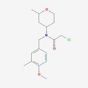 2-Chloro-N-[(4-methoxy-3-methylphenyl)methyl]-N-(2-methyloxan-4-yl)acetamide