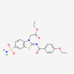 (Z)-ethyl 2-(2-((4-ethoxybenzoyl)imino)-6-sulfamoylbenzo[d]thiazol-3(2H)-yl)acetate