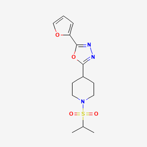 2-(Furan-2-yl)-5-(1-(isopropylsulfonyl)piperidin-4-yl)-1,3,4-oxadiazole