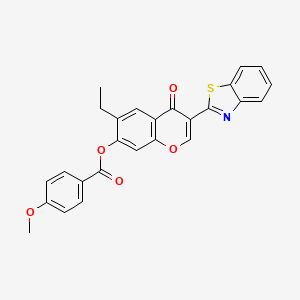 molecular formula C26H19NO5S B3012724 3-(benzo[d]thiazol-2-yl)-6-ethyl-4-oxo-4H-chromen-7-yl 4-methoxybenzoate CAS No. 299956-15-3