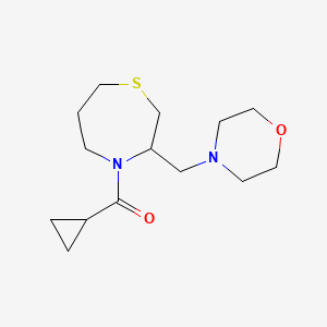 molecular formula C14H24N2O2S B3012727 Cyclopropyl(3-(morpholinomethyl)-1,4-thiazepan-4-yl)methanone CAS No. 1421504-70-2