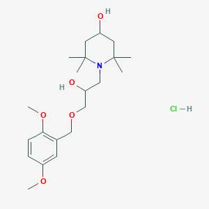 molecular formula C21H36ClNO5 B3012750 1-(3-((2,5-Dimethoxybenzyl)oxy)-2-hydroxypropyl)-2,2,6,6-tetramethylpiperidin-4-ol hydrochloride CAS No. 1216776-07-6