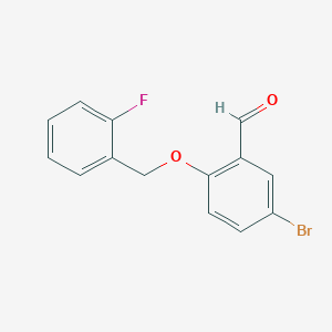 molecular formula C14H10BrFO2 B3012766 5-Bromo-2-[(2-fluorobenzyl)oxy]benzaldehyde CAS No. 423157-12-4