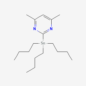 molecular formula C18H34N2Sn B3012769 Tributyl-(4,6-dimethylpyrimidin-2-yl)stannane CAS No. 1277180-87-6