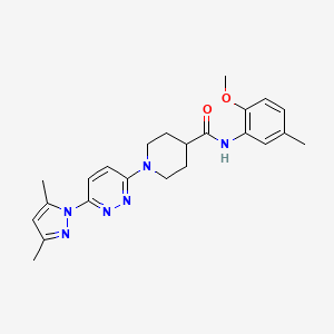 molecular formula C23H28N6O2 B3012773 1-(6-(3,5-dimethyl-1H-pyrazol-1-yl)pyridazin-3-yl)-N-(2-methoxy-5-methylphenyl)piperidine-4-carboxamide CAS No. 1705538-17-5