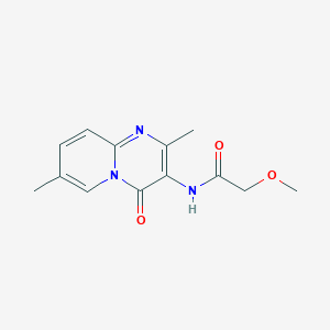 molecular formula C13H15N3O3 B3012775 N-(2,7-二甲基-4-氧代-4H-吡啶并[1,2-a]嘧啶-3-基)-2-甲氧基乙酰胺 CAS No. 946257-21-2