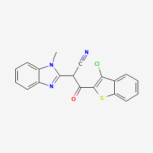 molecular formula C19H12ClN3OS B3012776 3-(3-氯苯并[b]噻吩-2-基)-2-(1-甲基-1H-苯并[d]咪唑-2-基)-3-氧代丙腈 CAS No. 327081-21-0