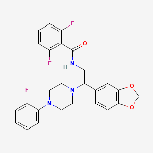 molecular formula C26H24F3N3O3 B3012777 N-(2-(benzo[d][1,3]dioxol-5-yl)-2-(4-(2-fluorophenyl)piperazin-1-yl)ethyl)-2,6-difluorobenzamide CAS No. 896364-14-0