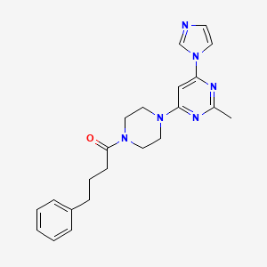 1-(4-(6-(1H-imidazol-1-yl)-2-methylpyrimidin-4-yl)piperazin-1-yl)-4-phenylbutan-1-one