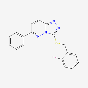 molecular formula C18H13FN4S B3012783 3-((2-氟苄基)硫代)-6-苯基-[1,2,4]三唑并[4,3-b]哒嗪 CAS No. 894061-88-2