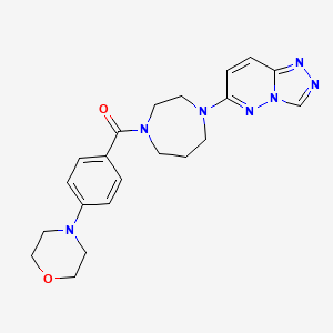 molecular formula C21H25N7O2 B3012784 (4-Morpholin-4-ylphenyl)-[4-([1,2,4]triazolo[4,3-b]pyridazin-6-yl)-1,4-diazepan-1-yl]methanone CAS No. 2379993-51-6