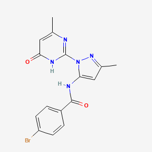 4-bromo-N-(3-methyl-1-(4-methyl-6-oxo-1,6-dihydropyrimidin-2-yl)-1H-pyrazol-5-yl)benzamide