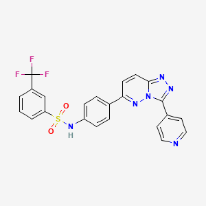 molecular formula C23H15F3N6O2S B3012791 N-(4-(3-(pyridin-4-yl)-[1,2,4]triazolo[4,3-b]pyridazin-6-yl)phenyl)-3-(trifluoromethyl)benzenesulfonamide CAS No. 894996-22-6