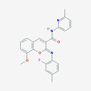 molecular formula C24H20FN3O3 B3012792 (2Z)-2-[(2-fluoro-4-methylphenyl)imino]-8-methoxy-N-(6-methylpyridin-2-yl)-2H-chromene-3-carboxamide CAS No. 1327181-31-6
