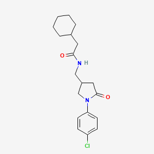 N-((1-(4-chlorophenyl)-5-oxopyrrolidin-3-yl)methyl)-2-cyclohexylacetamide